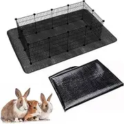 Oncpcare Waterproof Pet Playpen Mat 150x100cm Guinea Pig Cage Liner Tarp Bottom Reusable Base for Rabbits, Bunny, Ferrets and Other Small Animals (Black)