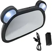 1pc Car Mirror with LED Light Remote Control Backseat Rearview for Safe Monitoring Durable and Sturdy Design for Easy Observation While Driving