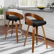 2x ALFORDSON Bar Stools Caden Wide Backrest Black