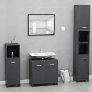 Bathroom Cabinet High Gloss Grey Organizer, Narrow Toilet Paper Storage, Small Bathroom Furniture Set Engineered Wood Wall Stand, Space Saving Baño