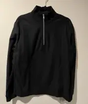 NWT Topman Textured Quarter Zip Pullover Sweatshirt Size Medium Jacket Black