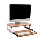 Monitor Stand Sliding Keyboard Drawer Laptop Riser Office Wood/metal 20" L X 14.