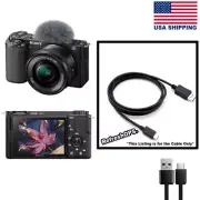 Sony Alpha ZV-E10 Kit Mirrorless Vlog Camera USB Cable Transfer Cord Replacement