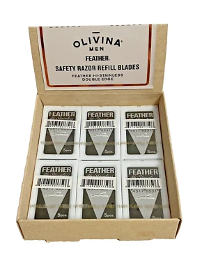 30 Olivina Men Feather Safety Razor Refill Blades