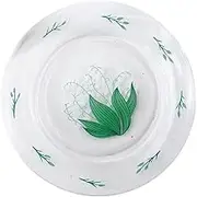 Lily of The Valley Glass Plate for Salad, Dessert, and Fruit Serving, Ideal for Casual Gatherings, Weddings, and Kitchen Use