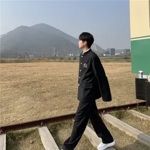 【三件套】DK制服男JK女制服日系詰襟西裝套裝情侶裝國中學院風中山裝熱血高校校服學生畢業班服