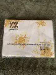 NOS Vintage MARTEX TWIN Fitted Percale Sheet Linen Flowers Floral