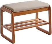 Footstool Shoe Bench Home Door Solid Wood Shoe Changing Bench Entrance Shoe Rack Simple Entrance Storage Shoe Cabinet Entry Shoe Bench Shower Stool for Inside Shower(B)