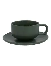 [Salt&Pepper] Hue Teacup & Saucer 200ml/15.5cm in Kelp