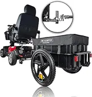 Cargo Trailer for Electric Mobility Scooter. Sturdy with Heavy Duty Large Tires and Cover. Pride, Baja, Go-Go Compatible.