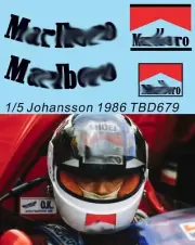 1/5 Decals for F1 Helmet Casco Stefan Johansson 1986 TB Decal TBD679