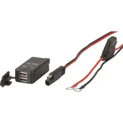 POWERTECH PS2013 12V 24V DC Dual USB Charger Volt Display LED Voltage Display 12 24VDC DUAL USB
