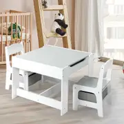 Bopeep Kids Table Chairs Set Chalkboard Activity Play Desk Wooden Study Tables
