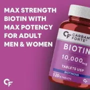 Hight Strength Extra Potency Biotin 10000mcg for Hair,Skin & Nails (120 Tablets)