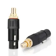 Preffair 2Pcs Gold Plated 3-pin XLR Female to RCA Female Socket Adapter