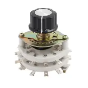 4 Pole 5 Positions Dual Decks Band Channel Rotary Switch Selector w Cap