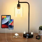 Upgraded Table Lamp, Fully Stepless Dimmable Desk Lamp with 2 USB Charging Ports