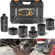 6PC 1/2” Drive Spindle Nut Socket Set 41660D 4WD Axle Hub 4-Lug Lock Nut Socket