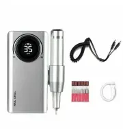 35000RPM Rechargeable Electric Nail Drill Color Gris Plata