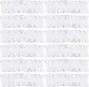 [GORGECRAFT] 6 Pairs Roaring 20s Armband Garter White Sleeve Shirt Holder Garters Belt Costume Anti Slip Armband Garter Men's Elastic Garter Sleeve Holder Armbands for 1920s Party Supplies Men Women,
