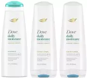 3 Dove Daily Moisture, Shampoo & Conditioner, 12 fl oz