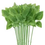 40 Pcs Floral Wire Stem with Leaves Artificial Plastic Rose Floral Wire Stems