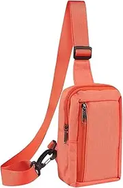 [OWFNSDK] Easy-to-use Sling Bag Chest Shoulder Backpack Crossbody Bags Compatible with Men Women，Sling Backpack Hiking Daypack Multipurpose Cross Body Chest Bag Clip-on Design(Orange)