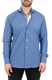 Maceoo Einstein Cubism Print Stretch Button-Up Shirt