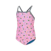 Dolfin Uglies Girls One Piece Swimsuit Size 14 Pink Bumble Bees Floral UPF NEW