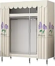 Polyester Portable Closets with Curtain Space Saving Portable Wardrobe Strong Wardrobe Closet Organizer for Bedroom