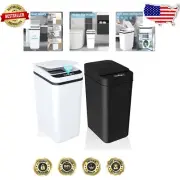 2-Pack Touchless Motion Sensor Trash Can, 2.2 Gallon Slim Design in Black/White