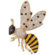 Women's Bumble Bee Pin Brooch + Pendant 2 in 1-1 2/5 Inch - Crystal Cubic