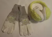 Gymboree Cozy Ski Lodge Medium Snowflake Sparkle Gloves One Size Ear Muffs NWT