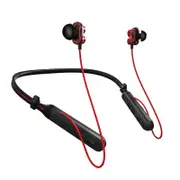BX345 Wireless Earphone Dual Dynamic Drivers bluetooth Neckband Headset Stereo Bass Sports Headphone with Mic RED COLOR