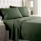 Elegant 2200TC Deep Soft 4 Pieces Flat Fitted Sheet Set Single/Double/Queen/King