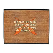My Angel Wings Are In The Repair Shop - Funny Novelty Doormat Man Cave Floor mat