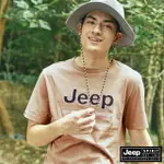 【JEEP】男裝 經典品牌純棉短袖T恤(粉色)