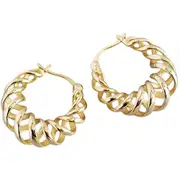 ANYCO Earrings Hip Hop Punk Hollow Twisted Unique Exaggerated Hoop Piercing For Women Jewelry Gold