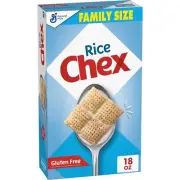 Gluten Free Rice Chex Breakfast Cereal, Chex Mix Ingredient, Family Size, 18 oz