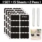40 Jar Labels Stickers Black Labels Chalk Pen Kitchen Pantry Spice Herb
