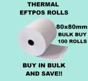 100 Rolls Thermal Paper 80x80 mm Cash Register Receipt Roll 80mm 100x BULK BUY