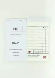 100X Mid Takeaway Single Copy Restaurant Docket Order Book SA01 90x172