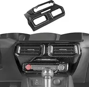 RT-TCZ Center Console Air Conditioner Outlet Vent Cover Panel Interior Accessories for Ford Mustang 2024 2025 (Black Carbon Fiber)