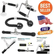Ergonomic Triceps Pull Down System - 800LB Capacity V-Bar & Rope Included