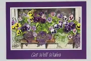 Get Well Card “You’re Missed A Little More Each Day” Flowers Window Vibrant P4