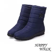 在飛比找森森購物網優惠-【happy walk】雪靴 輕量雪靴/輕量時尚釦飾雙層防水