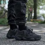 【正品】ADIDAS YEEZY 500 UTILITY BLACK 黑魂 麂皮 椰子 全黑 復古休閒百搭慢跑鞋 F36