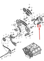 PORSCHE CAYENNE 92A Engine Timing Chain Slide Rail 95510551310 NEW GENUINE