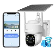 4G LTE Cellular Security Camera, Solar-Powered No WiFi Needed Wireless Outdoo...