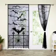 Haunted House Halloween Decoration Gothic Black Lace Spider Web Curtains Props